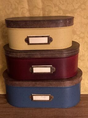 Tender Heart Treasures Oval Nesting Tins with Lids.